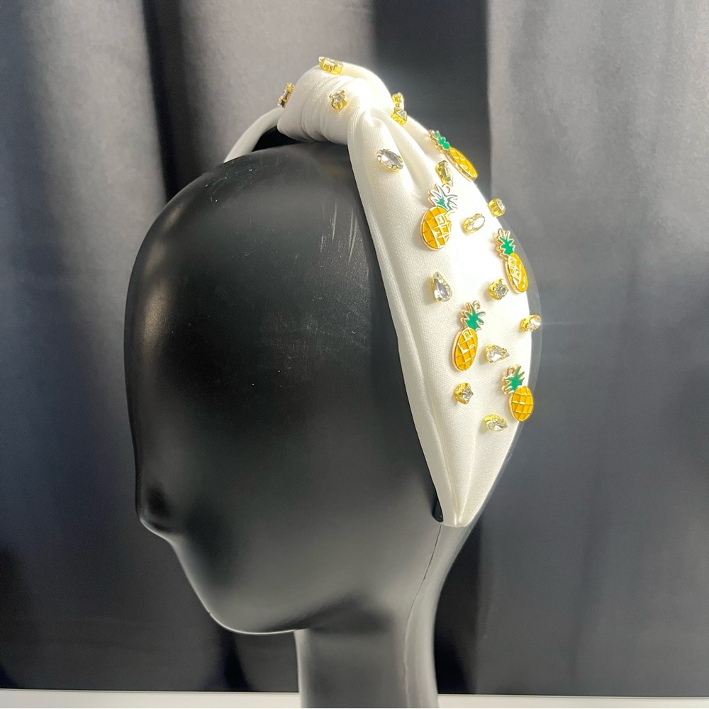 Hairband White and Gold Embellished Pineapple Headband